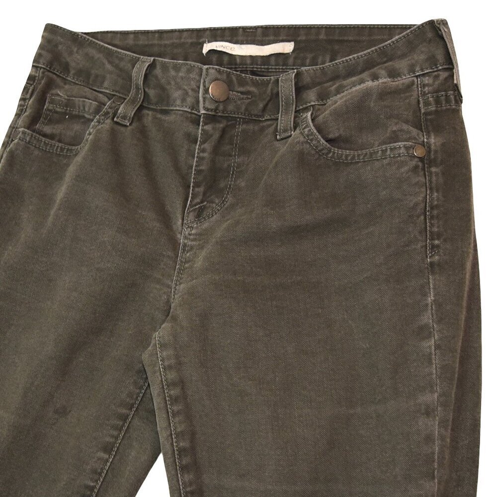Vince Faded Olive Green Skinny Pants 26 Minimalist Neutral Luxe